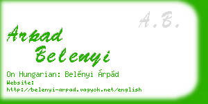 arpad belenyi business card